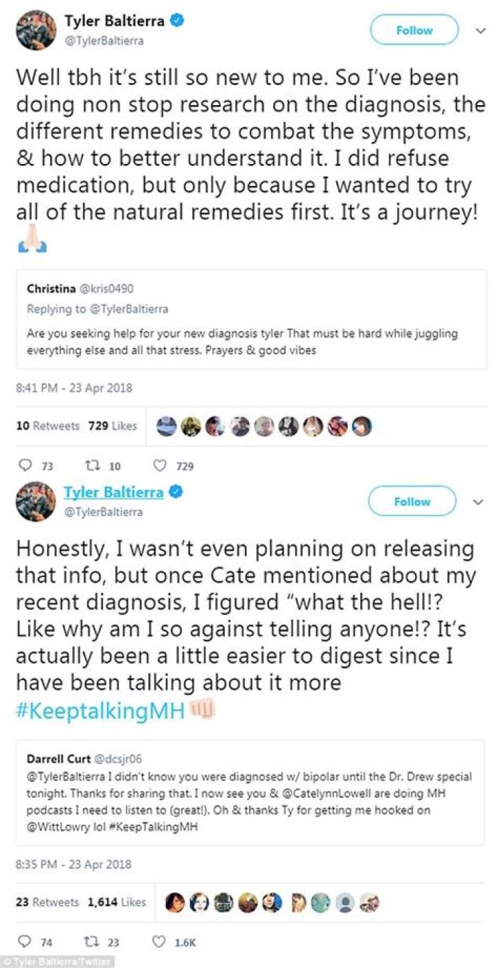Tyler Baltierra Shares Struggles With Bipolar Disorder